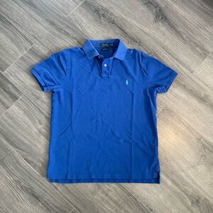 Polo Ralph Lauren Polo Shirt Custom Slim Fit Blue with Lime Green Pony Men’s M